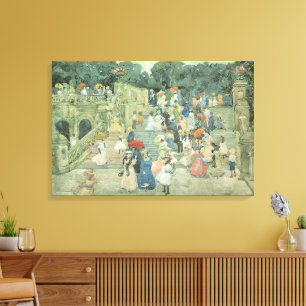 The Mall, Central Park van Maurice Prendergast Canvas Afdruk