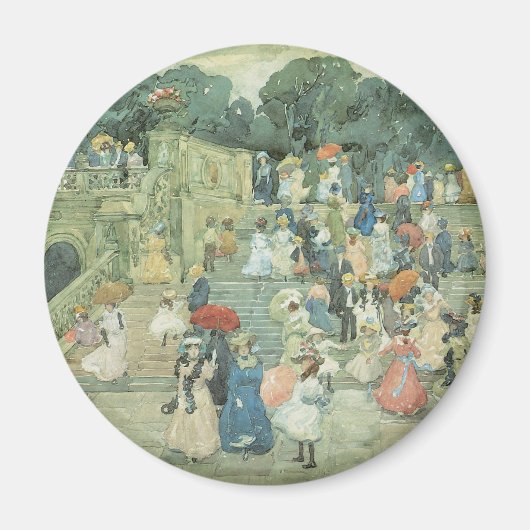 The Mall, Central Park van Maurice Prendergast Magneet (Voorkant)