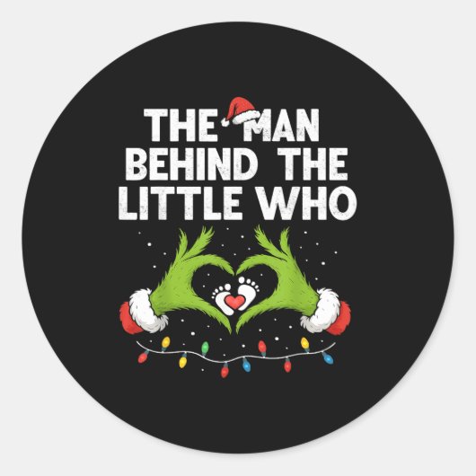 The Man Behind The Little Who Christmas Pregnancy  Ronde Sticker (Voorkant)