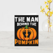The-man Behind The Pumpkin Halloween Dad To Be Bab Kaart (Gele Bloem)
