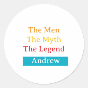 The Man, De Mythe, De Legende gepersonaliseerd Ronde Sticker