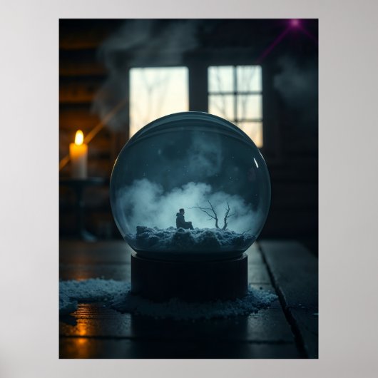 The Man in the Globe – Mystical Surreal Wall Tapes Poster (Voorkant)