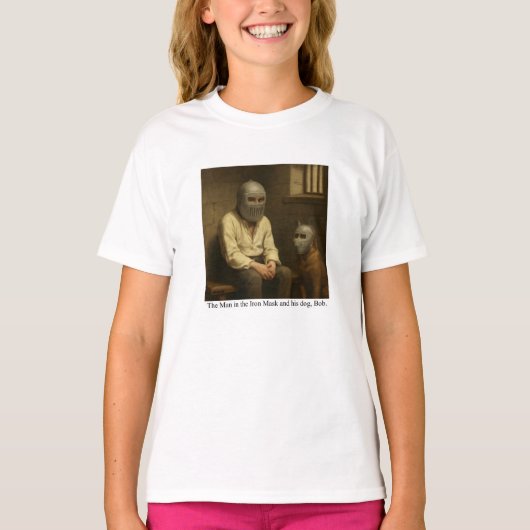 The Man in the Iron Mask and his dog, Bob. T-shirt (Voorkant)
