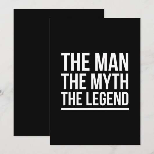 The man myth legend funny sayings white bedankkaart (Voorkant / Achterkant)