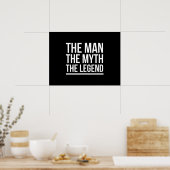 The man myth legend funny sayings white poster (Keuken)