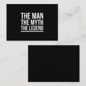 The man myth legend funny sayings white visitekaartje (Voorkant / Achterkant)