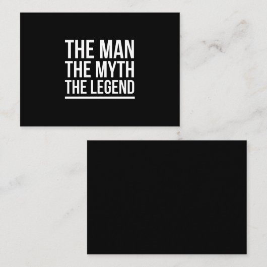 The man myth legend funny sayings white visitekaartje (Voorkant / Achterkant)