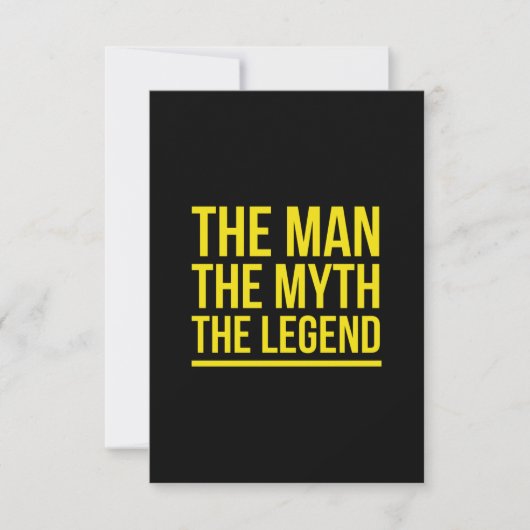 The man myth legend funny sayings yellow bedankkaart (Voorkant)
