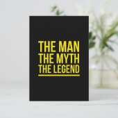 The man myth legend funny sayings yellow bedankkaart (Staand voorkant)