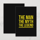 The man myth legend funny sayings yellow bedankkaart (Voorkant / Achterkant)