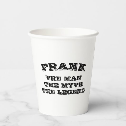The Man Myth Legend grappig aangepast feest Papieren Bekers (Achterkant)