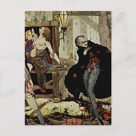 “The Man of the Crowd” by Harry Clarke Briefkaart (Voorkant)