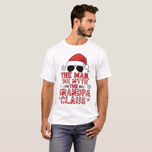 The Man, The Myth, The Grandpa Claus | Funny Chris T-shirt (Voorkant volledig)