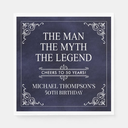 The Man The Myth The Legend 50th Birthday Servet (Voorkant)
