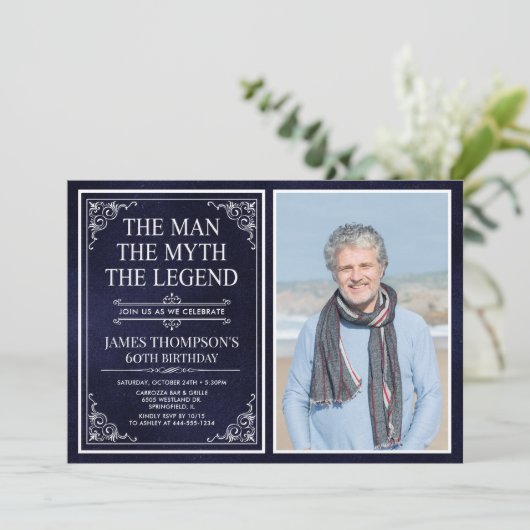 The Man The Myth The Legend 60th Birthday Kaart (Staand voorkant)