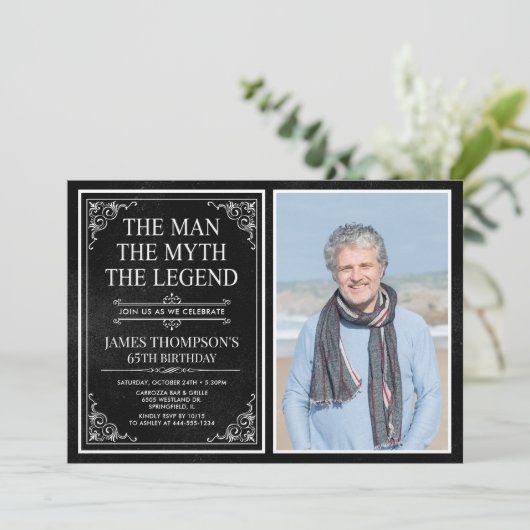 The Man The Myth The Legend 65th Birthday Kaart (Staand voorkant)