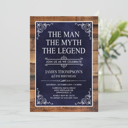 The Man The Myth The Legend 65th Birthday Kaart (Staand voorkant)