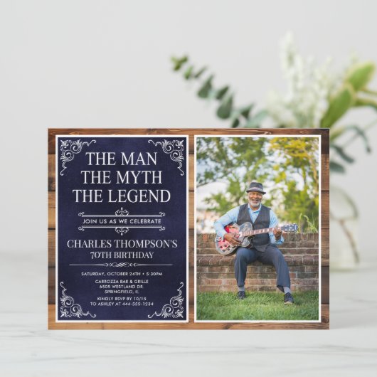 The Man The Myth The Legend 70th Birthday Kaart (Staand voorkant)