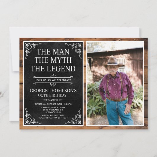 The Man The Myth The Legend 90th Birthday Kaart (Voorkant)