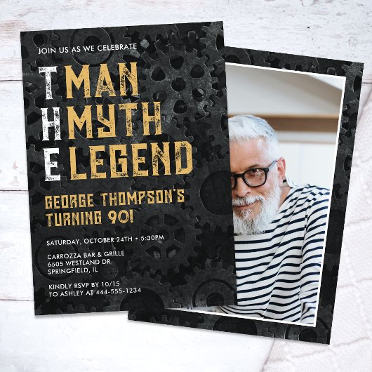 The Man The Myth The Legend 90th Photo Birthday Kaart