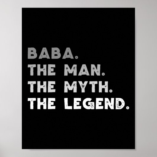 The Man The Myth The Legend Cool Baba Poster (Voorkant)