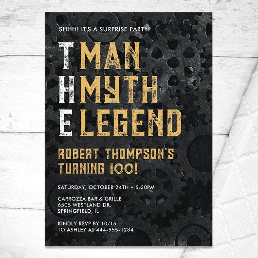 The Man The Myth The Legend Surprise 10th Birthday Kaart
