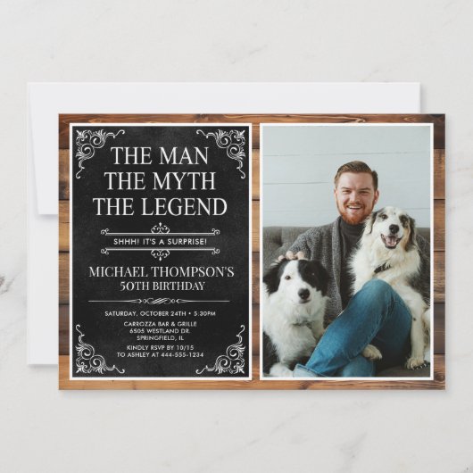 The Man The Myth The Legend Surprise 50th Birthday Kaart (Voorkant)