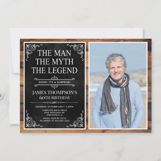 The Man The Myth The Legend Surprise 60th Birthday Kaart (Voorkant)