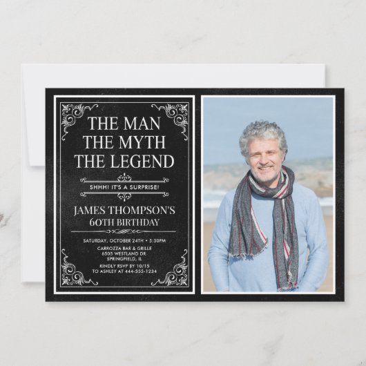 The Man The Myth The Legend Surprise 60th Birthday Kaart (Voorkant)