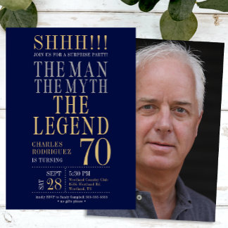 The Man The Myth The Legend Surprise 70th Birthday Kaart