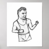 The Manassa Mauler: Hand-Drawn Jack Dempsey Print (Voorkant)