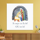 The Manger is het eerste kingsize bed Canvas Afdruk (Insitu (Woonkamer))