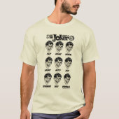  "The many mods of the Joker" T-shirt (Voorkant)