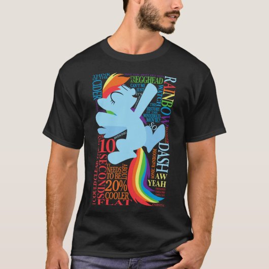The Many Words of Rainbow Dash friends T-shirt (Voorkant)