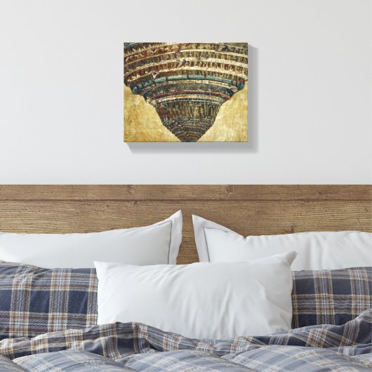 The Map of Hell, Abyss of Hell - Sandro Botticelli Canvas Afdruk (Insitu (Slaapkamer))