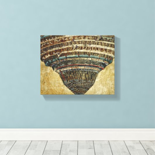 The Map of Hell, Abyss of Hell - Sandro Botticelli Canvas Afdruk (Insitu (Houten vloer))