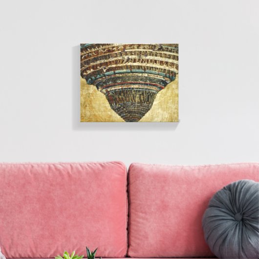The Map of Hell, Abyss of Hell - Sandro Botticelli Canvas Afdruk (Insitu (Woonkamer))