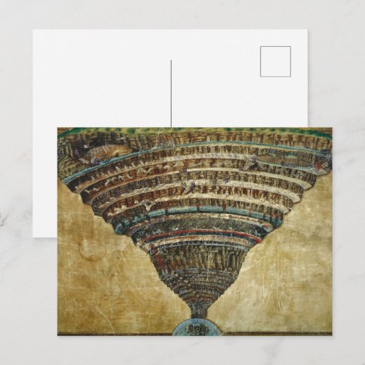 The Map of Hell, Abyss of Hell - Sandro Botticelli Feestdagenkaart (Voorkant / Achterkant)