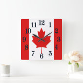 The Maple Leaf flag of Canada Vierkante Klok (Huis)