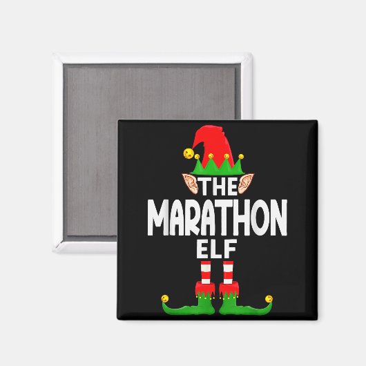 The Marathon Elf Family Christmas Pajama Party  Magneet (Voorkant / Achterkant)