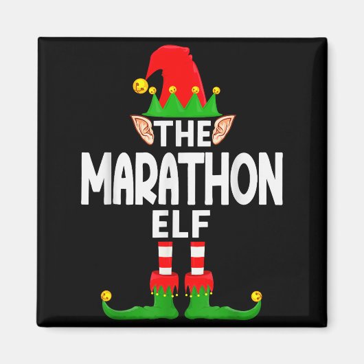 The Marathon Elf Family Christmas Pajama Party  Magneet (Voorkant)