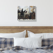 The March to Valley Forge door William B.T. Trego Canvas Afdruk (Insitu (Slaapkamer))