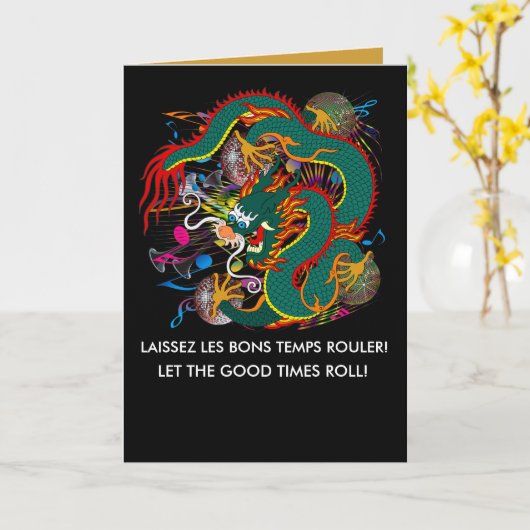 The-Mardi Gras Dragon V-2 Kaart (Gele Bloem)