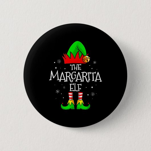 The Margarita Elf Matching Family Christmas Mens W Ronde Button 5,7 Cm (Voorkant)