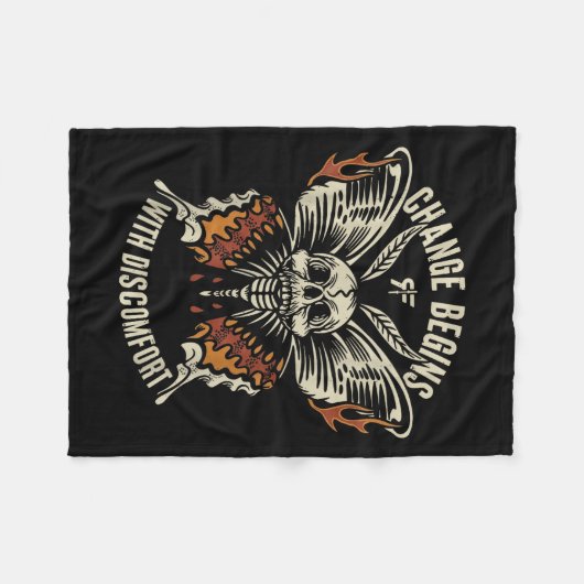 The Marisa Butterfly Skull Change Begin With Disco Fleece Deken (Voorkant (Horizontaal))