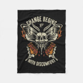 The Marisa Butterfly Skull Change Begin With Disco Fleece Deken (Voorkant)