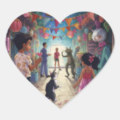 The Market Between Worlds Hart Sticker (Voorkant)