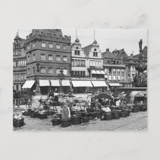 The Market Place at Trier, c.1910 Briefkaart (Voorkant)