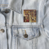 The Marriage at Cana, c.1500 Vierkante Button 5,1 Cm (In situ)