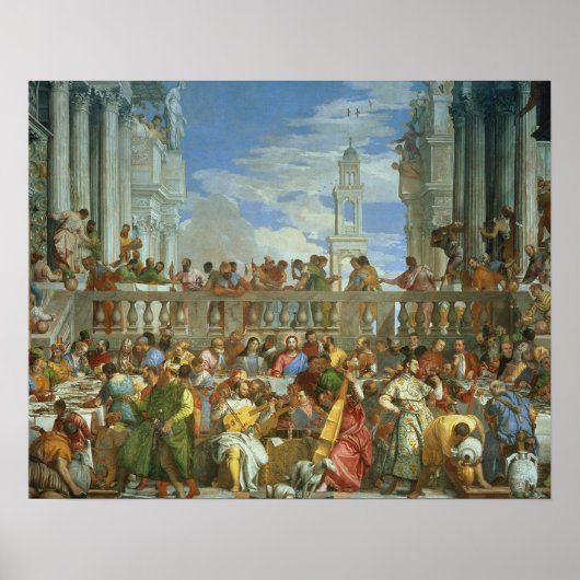 The Marriage Feast at Cana, c.1562 (olie op canvas Poster (Voorkant)